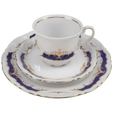 Mitterteich Blau mit Goldrand