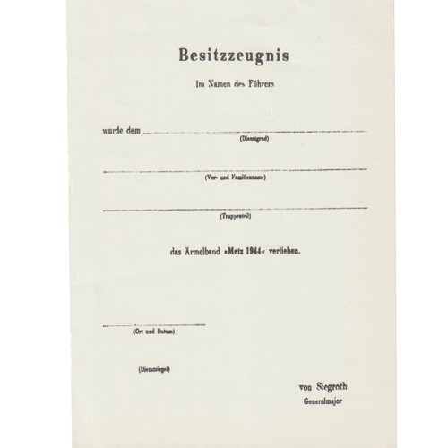 German ww2 besitzzeugnis - ww2,