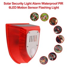 Solar Alarm Licht Wasserfest Bewegungsmelder Solarlampe Sicherheit Alarmanlage