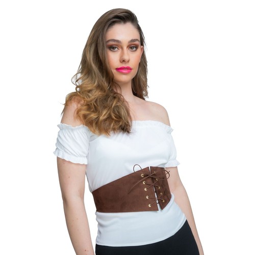 Damen braun kunstleder korsett - damen,
