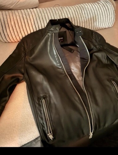 Hugo boss leder jacke - leder,