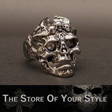 Totenkopfring Ring verstellbar