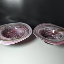 Obstschale Glas Schalen Mundgeblasen Handarbeit bunt Vintage bunt Dekoschale TOP