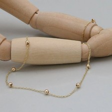 Halskette Gold Ankerkette mit Kugeln ca. 47 cm in 585/14K Gelbgold