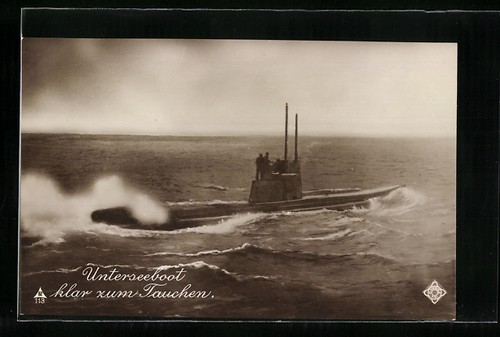 Unterseeboot klar zum - ak,