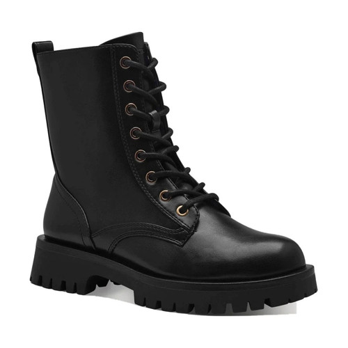 Lace boot black gold - lace, tamaris