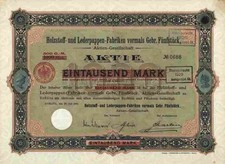 Holzstoff Lederpappen Fabriken Gebr Fünfstück 1901 Zoblitz NiederNeundorf Penzig