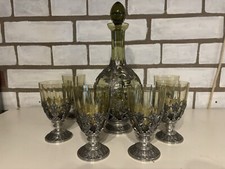 Set  Zinn  Grüne Flasche mit