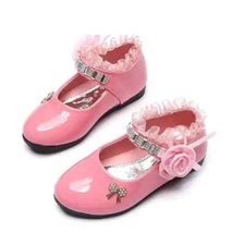 Mädchen Kleinkind Ballerina Schuhe Rosa, mit Organza Rüschen Blume Gr.24, 30