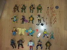 Grosses originales Vintage TMNT Ninja Turtles Figuren Set, 80er 90er Jahre