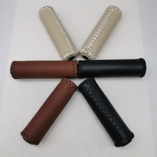 Fahrradgriffe VINTAGE Lenkergriffe Kunstleder Leder-Optik vernäht mit Endstopfen