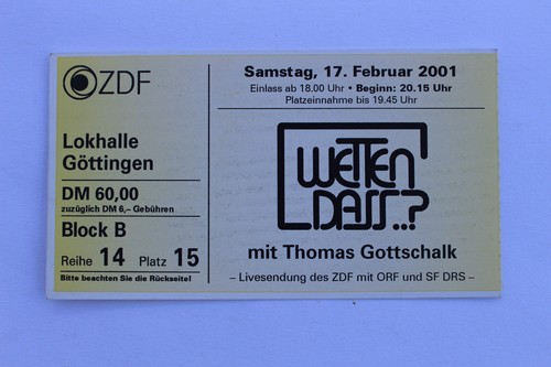 Wetten dass altes - altes, ticket