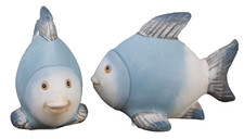 2er Set Fische aus Terrakotta