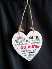 Deko-Herz/Spruch/aufgesetztes rotes Herz/neu/10 cm (1)