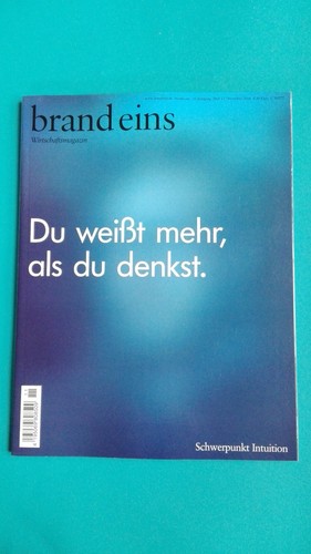 Brand eins wirtschaftsmagazin - eins,