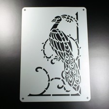 A4 Schablone Vogel Pfau mit