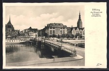 Ansichtskarte Elbing, Am Wasser mit Dampferanlegeplatz 