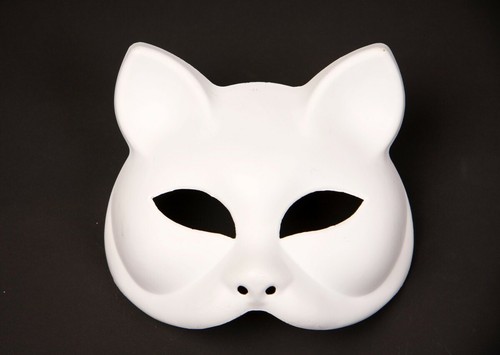 Katzen halbmaske weiß - katzen-halbmaske,