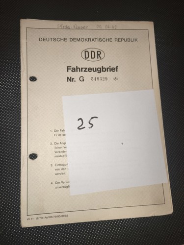 Ddr kfz brief skoda lkw - lkw, kipper