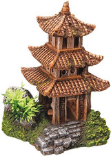 Asiatischer Tempel Aquarium Dekoration 10 x 9 x 14 5 cm neu
