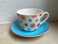Villeroy & Boch Lina Flora Tasse Kaffeetasse mit Untertasse blau MEHR DA NEU!
