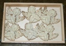 Dekoration Streuteile Engel creme/gold 6erPack Deko Polyresin