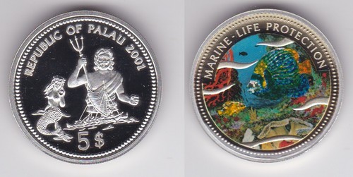Dollar silbermünze palau - 5,