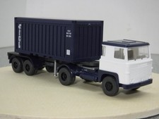 Scania LB 111 Containersattelzug  (1974-1980), weiß/d.-blau Wiking  526, H0 1:87