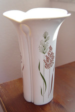 °°° ARZBERG VASE PORZELLAN WEISS DESIGN: "CNOSPA" BUNTE GRÄSER 19 CM WIE NEU °°°