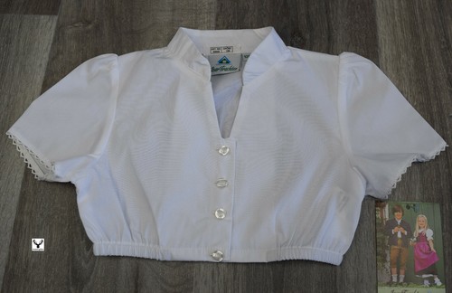 Dirndl bluse stehkragen weiß - bluse,