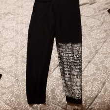 Hebbeding Leggins, Hose, Schwarz, die m.d. Silberaufdruck