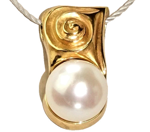 Anhänger gold perle akoya - gold,