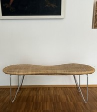 Rattan Peeling Peanut Shape Bank aus Holz & Edelstahl von IKEA