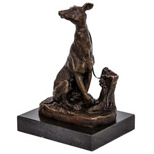 Bronzeskulptur Windhund im