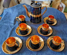 Teeservice 14tlg. schwarz gold