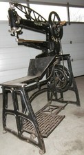 schuh macher schuster / sattler leder näh maschine + gestell adler koch 30-1 alt