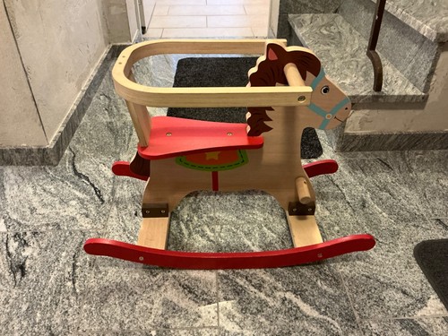 Schaukelpferd holz rot - schaukelpferd,
