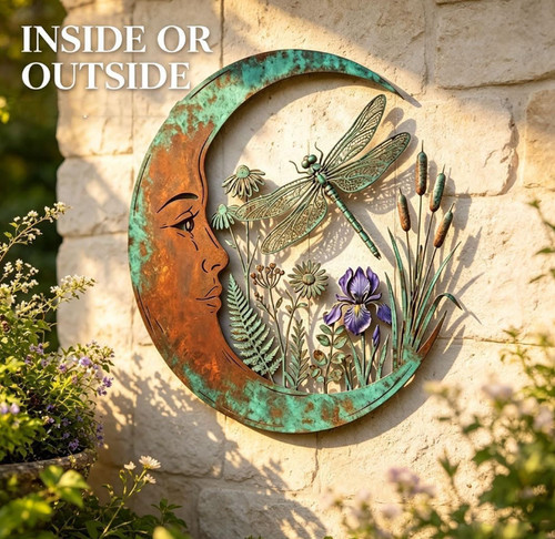 Dragonfly moon wall - dragonfly,