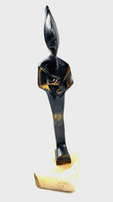 Bronze Statue auf Marmorsockel ägyptischer Pharao Verbindung Osiris ca17 cm Höhe