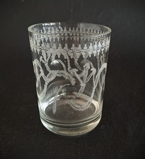 Biedermeier Becherglas rundum Schliffdekor um 1840