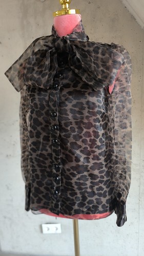 Zara blouse leopard print bow - print,