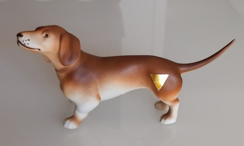 Porzellanfigur dackel hund - dackel,