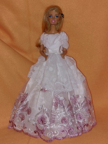 Barbie kleid weiß - kleid, spitzen
