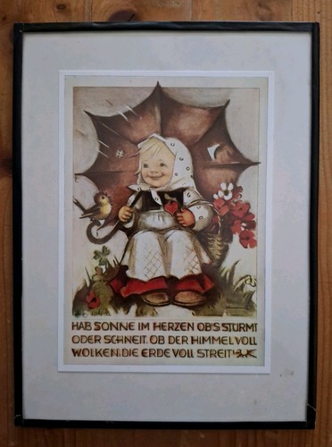 Vintage hummel bild mädchen - hummel, bild,