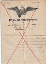 Preußischer Hypothekenbrief 1889 von Altenhundem, Kreis Olpe