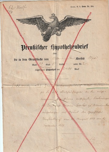 Preußischer hypothekenbrief - preußischer,