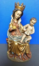 Holzfigur Maria mit Jesuskind, 1900 aus einem Stück geschnitzt ☀️☀️☀️☀️