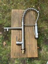 NEU: Edelstahl Küchenarmatur 2 Brausen / Gastro Wasserhahn Küche / Silber Profi