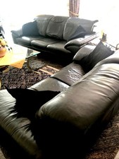 Vaterstetten Sofagarnitur  Sofas mit  Relaxfunktion schwarz 2 + 3 Sitzer Leder