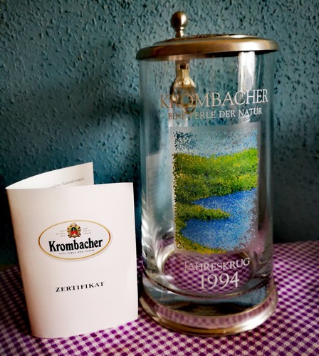 Bierkrug glas krombacher - bierkrug,